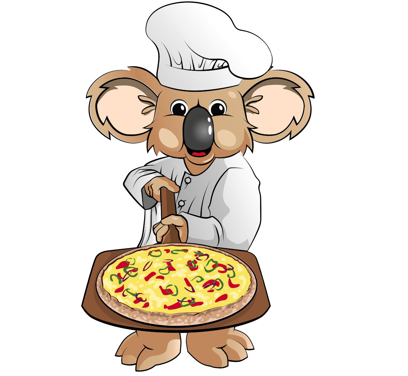 Mascota Seguros Delivery cocinando pizza